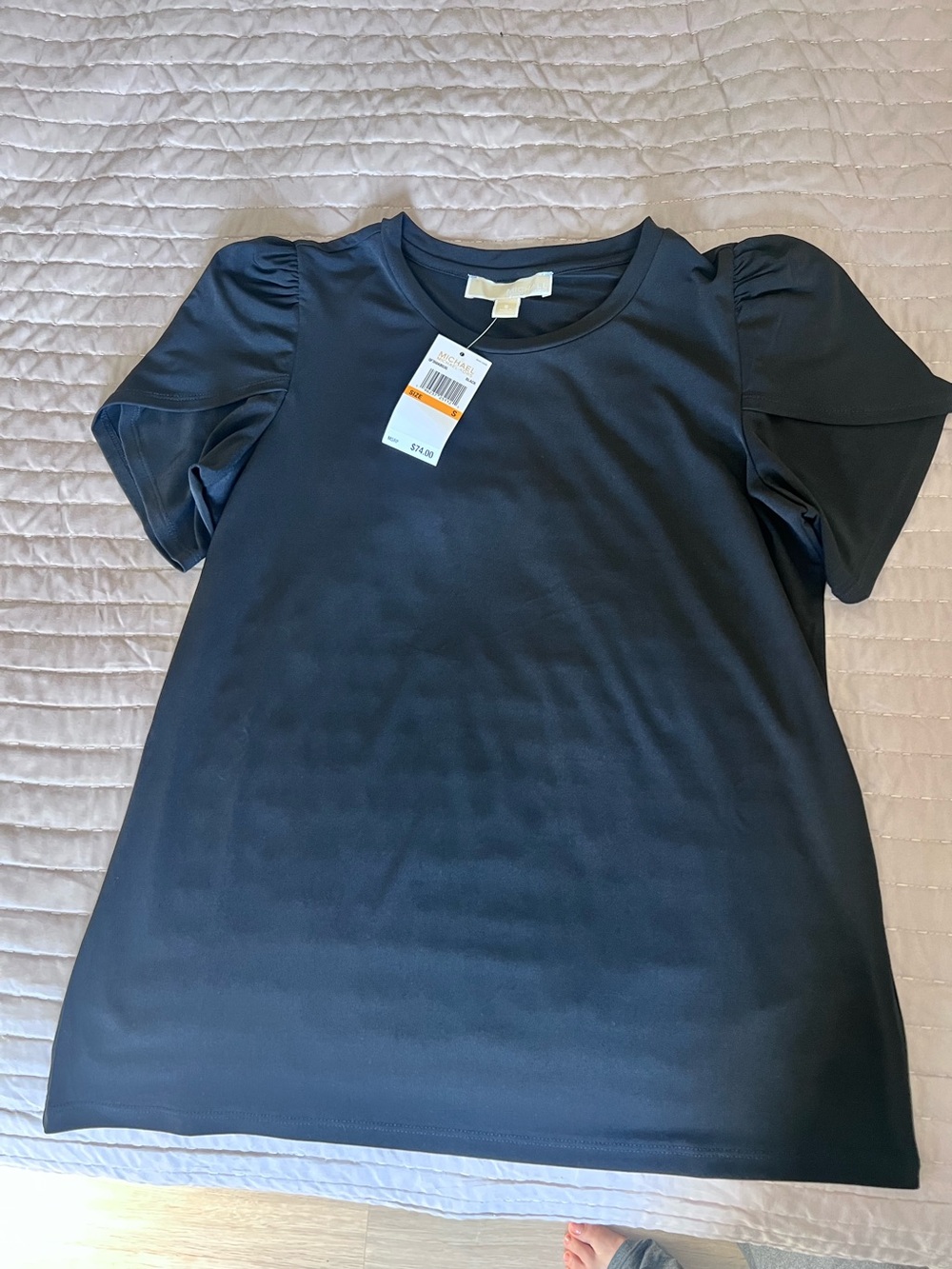 Michael Kors Blue/Green Top with Gold Logo Accent
